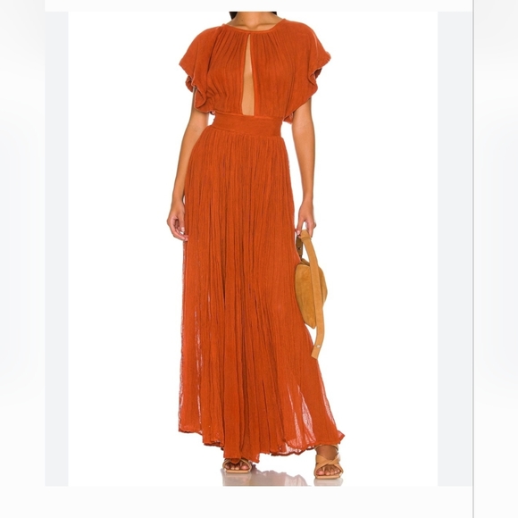 NWT Jen’s Pirate Booty Monaco Maxi Dress Burnt Orange Size S - Picture 3 of 9